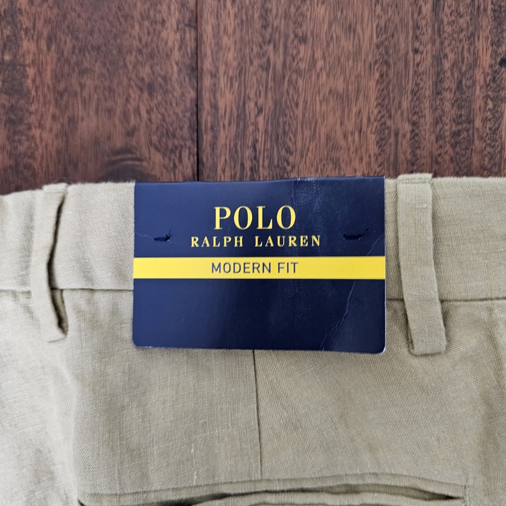 Polo Ralph Lauren Tan Brown Linen Suit Mens Size 38R Modern Fit - Picture 7 of 7
